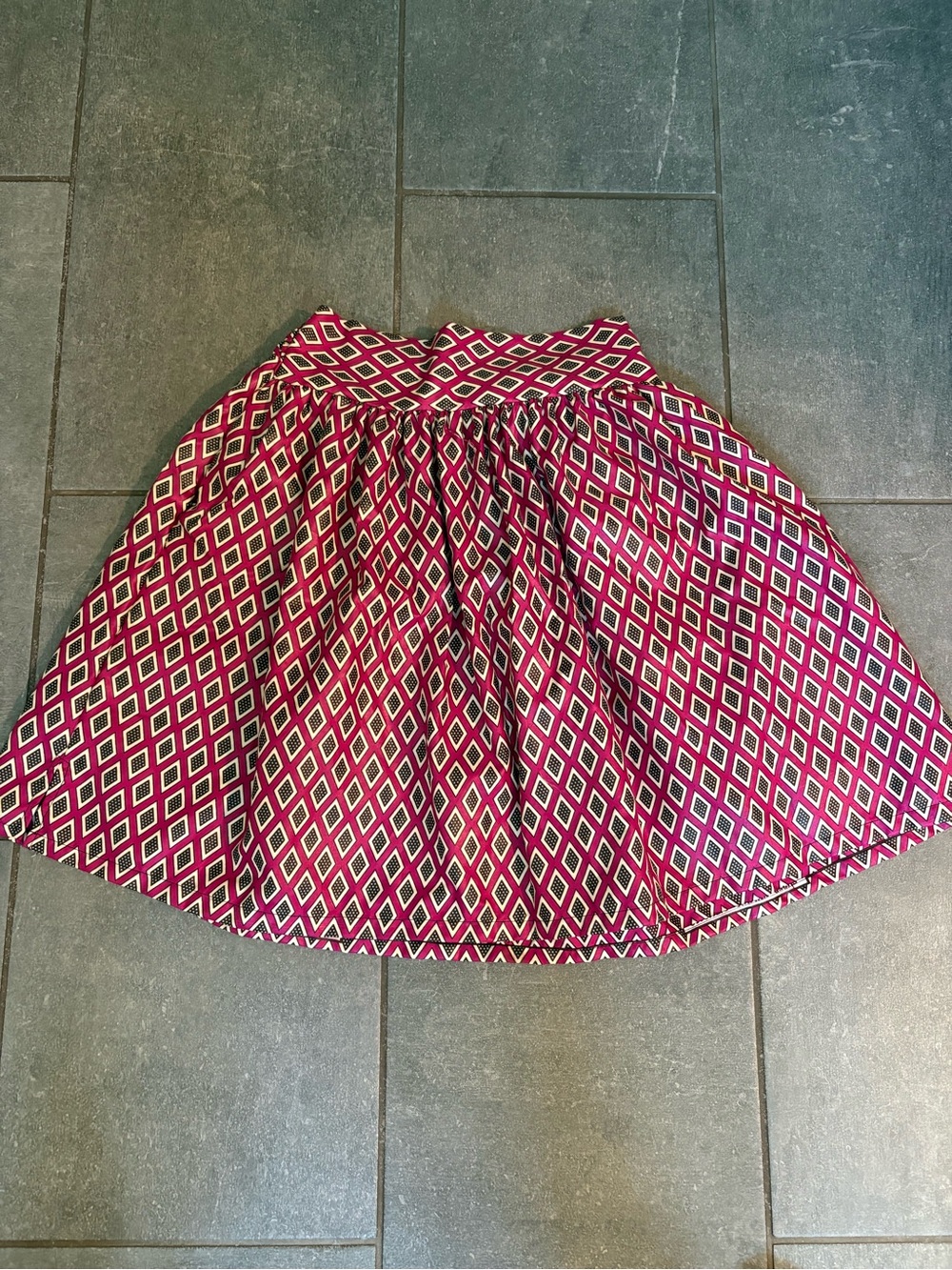 African handmade skirt. Pink Geometric A-Line Skirt